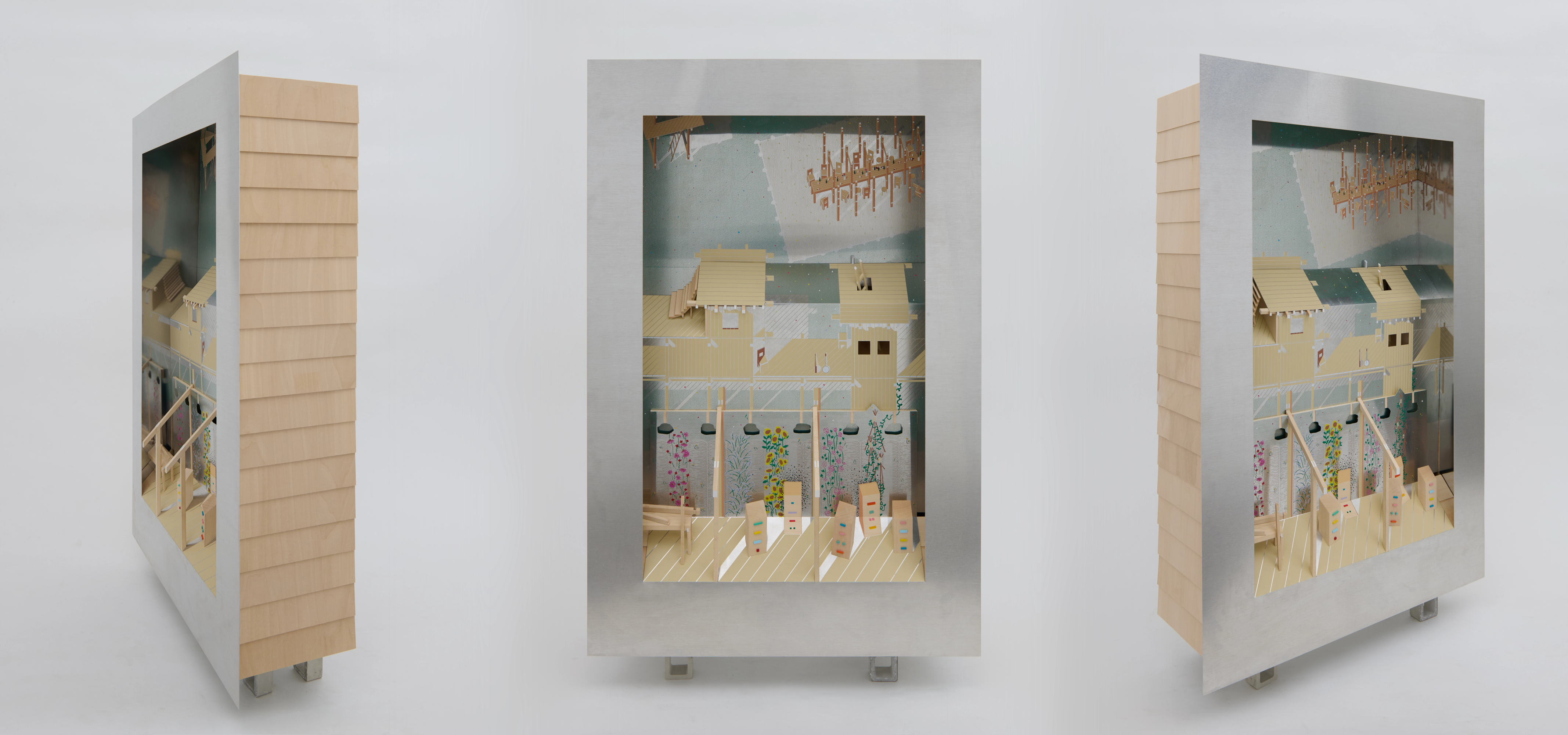 Agrun Farm, Apiary, Venice Biennale 2025, US Pavilion, Architecture, PORCH, Chibbernoonie installation, serigraph on wood and aluminum.