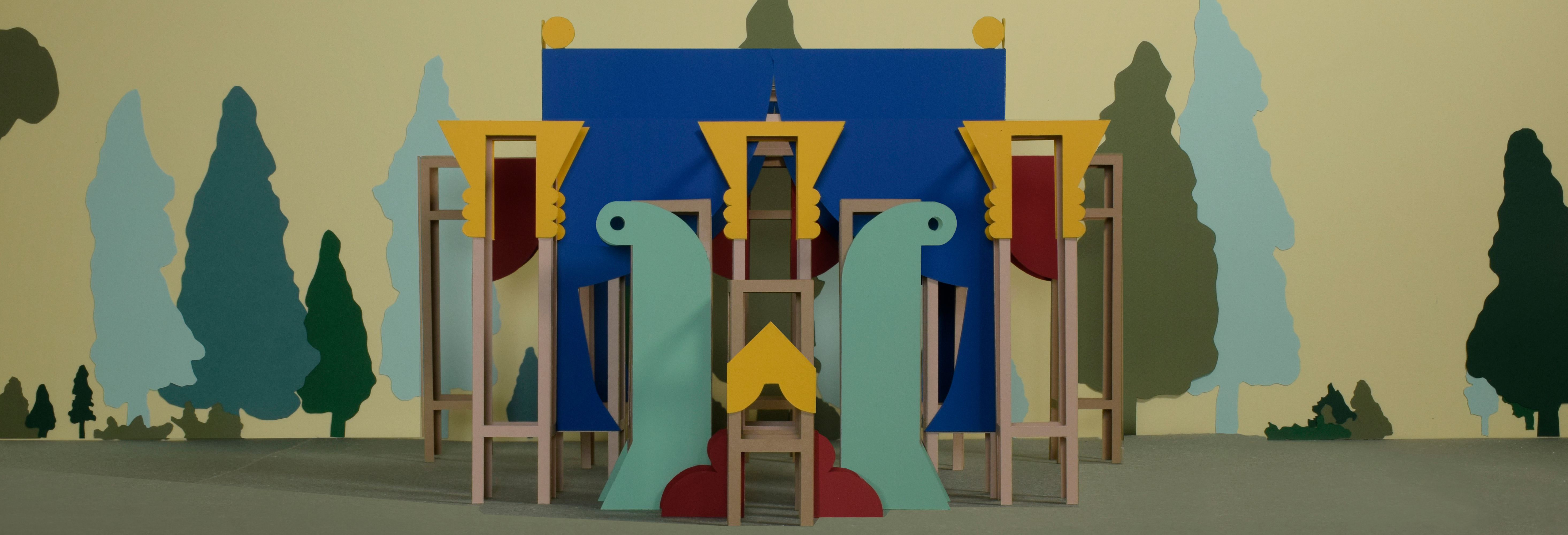Paper model composite sensory garden